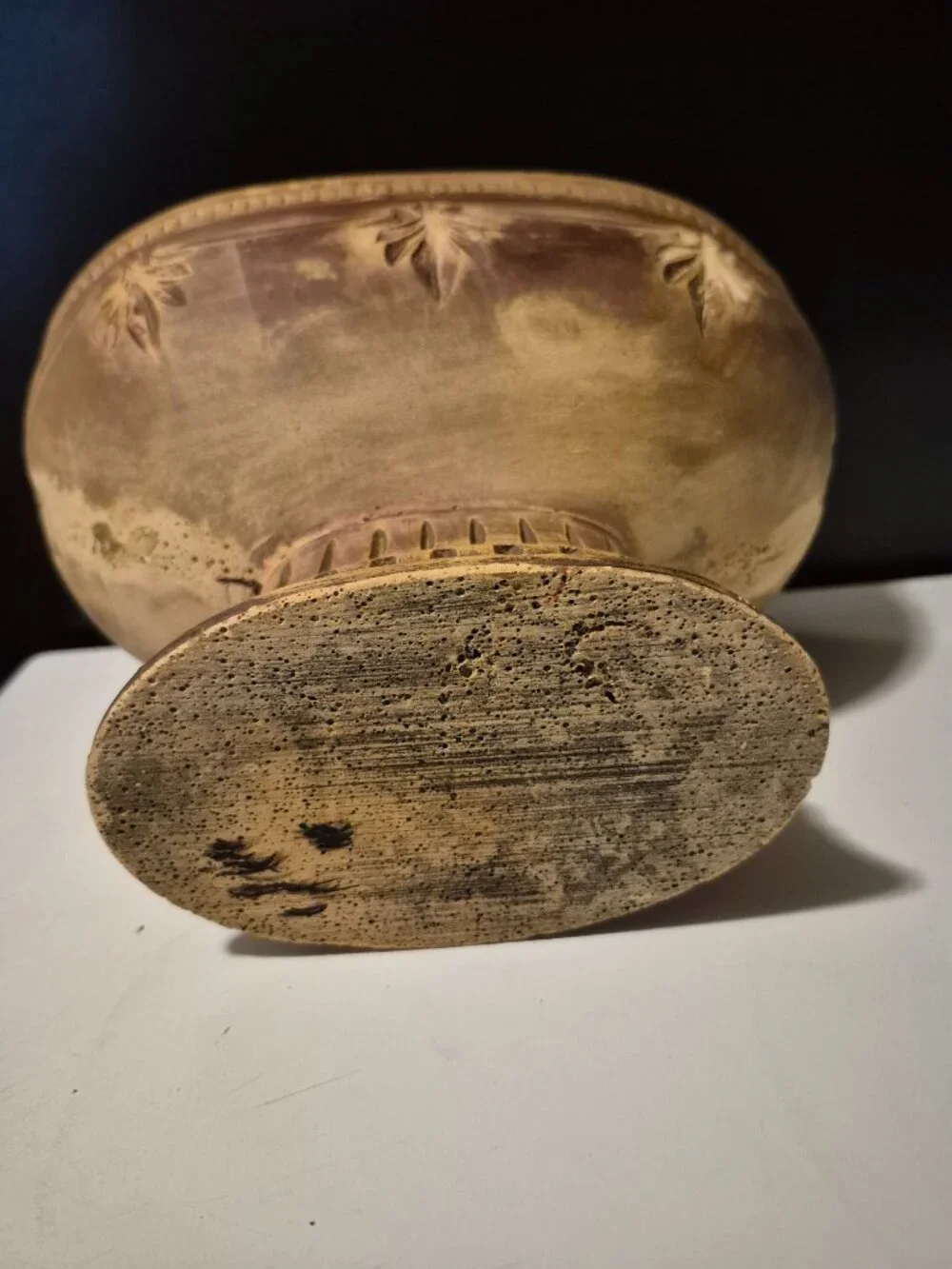 VINTAGE CARVED WOODEN VESSEL